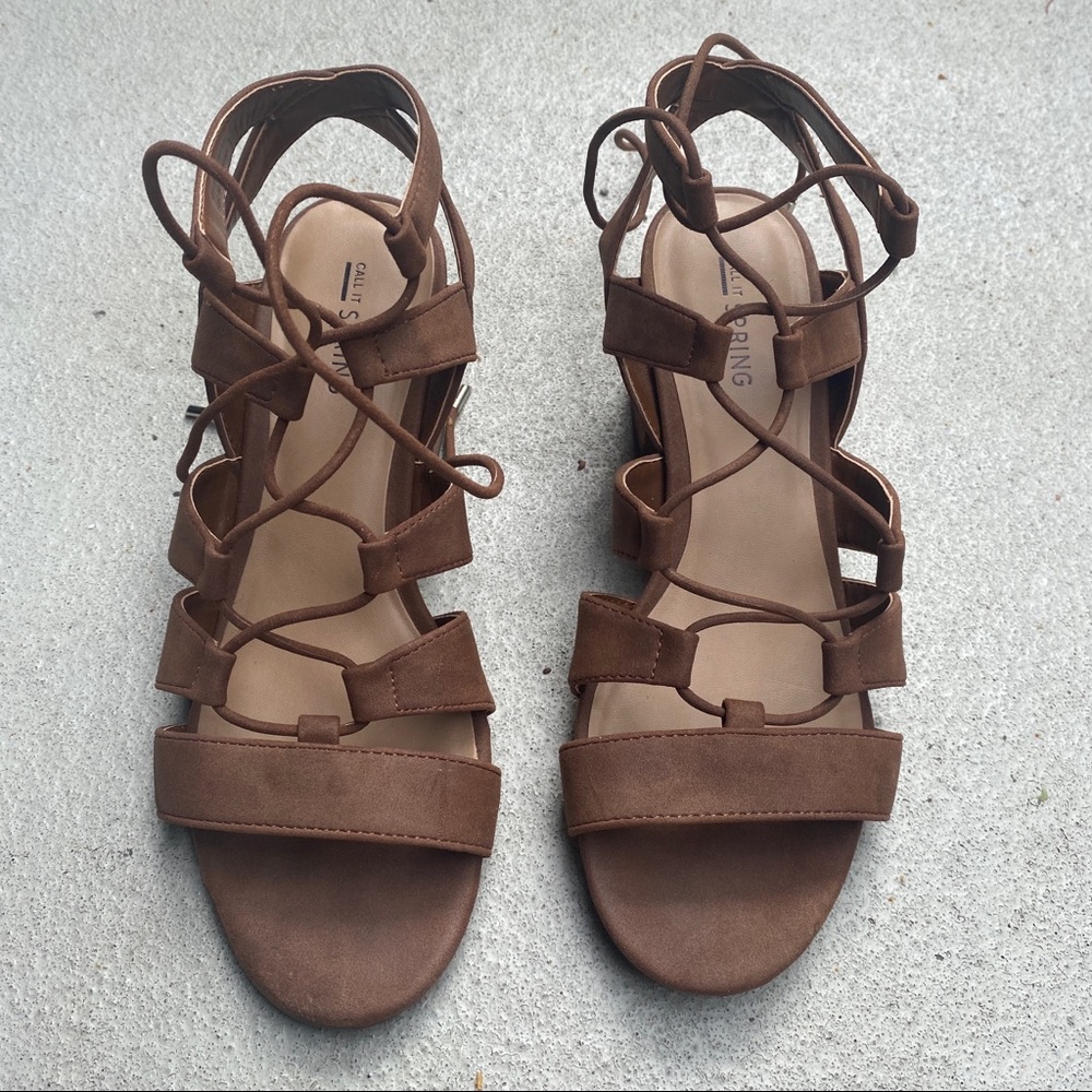 Call It Spring lace up heeled sandals
